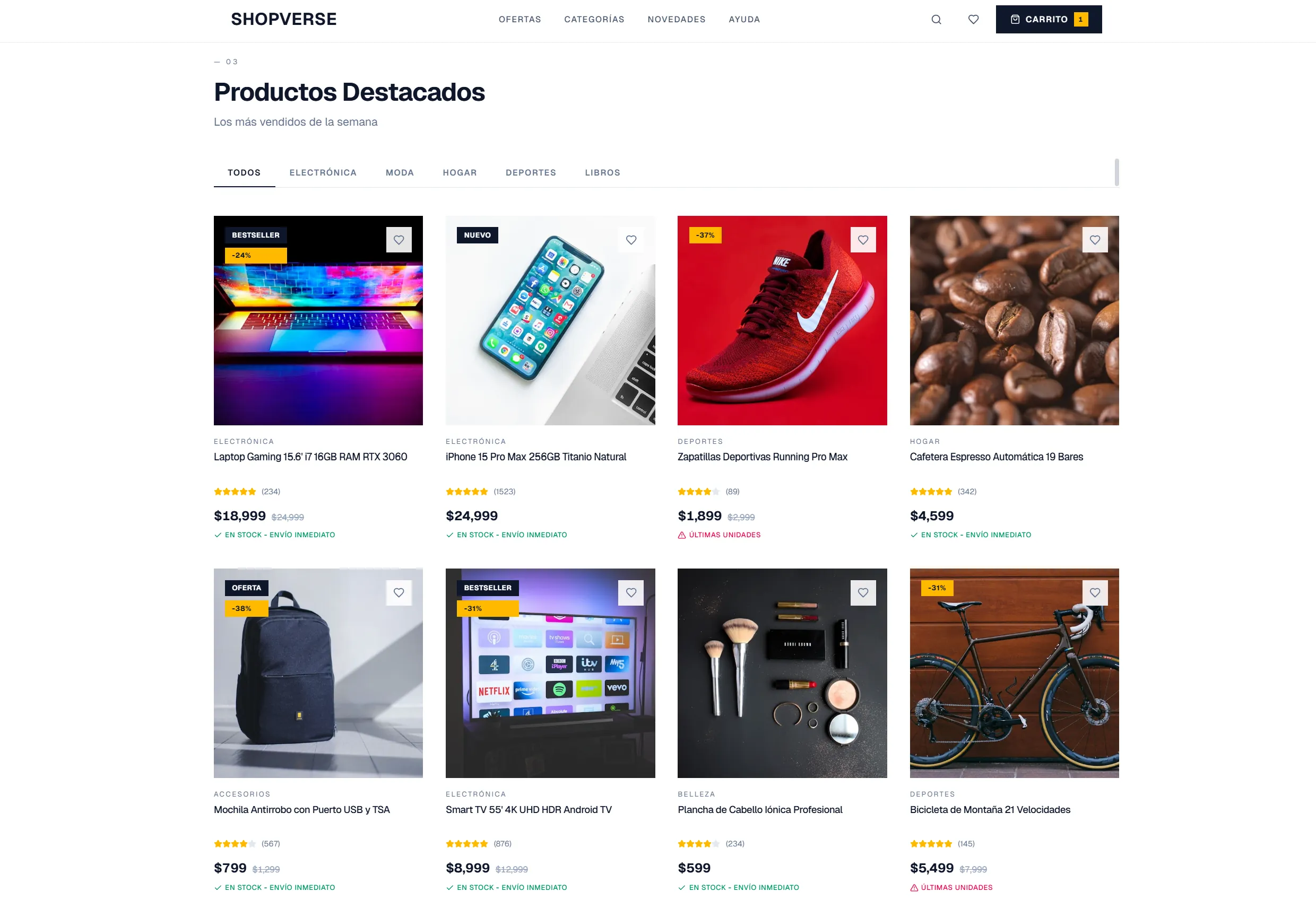 E-commerce storefront preview